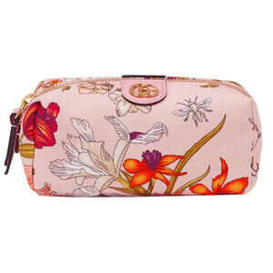 Gucci Pink Flower Flora Pouch Cosmetic Makeup Floral